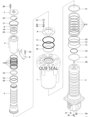 31N4-40950 Turing Joint / Swivel Joint Excavators Hyundai R140W7 R170W7 R200W7 R150W-7 R210W-7  Center Joint Seal Kit